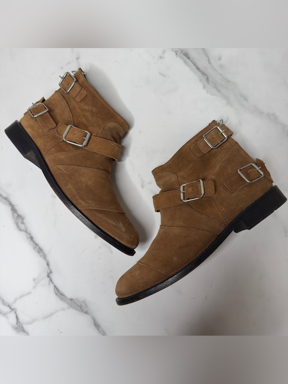 Balmain x H&M Men’s Chelsea Buckle Suede Boots Size 10